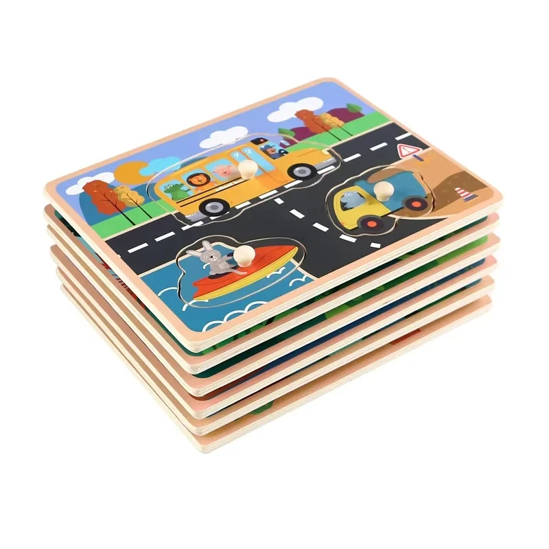 Montessori Shape Sorter Toy Color Matching Puzzle Board Educational Wooden Toys For Toddlers Early Learning