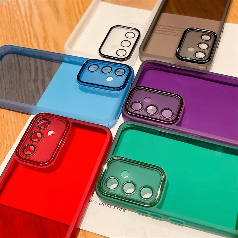 Transparent Silicone Case For Samsung Galaxy A15 A14 A05 A04 A04E A05S A04S A24 A34 A54 A52 A33 A13 A32 Lens Glass_voghion.com