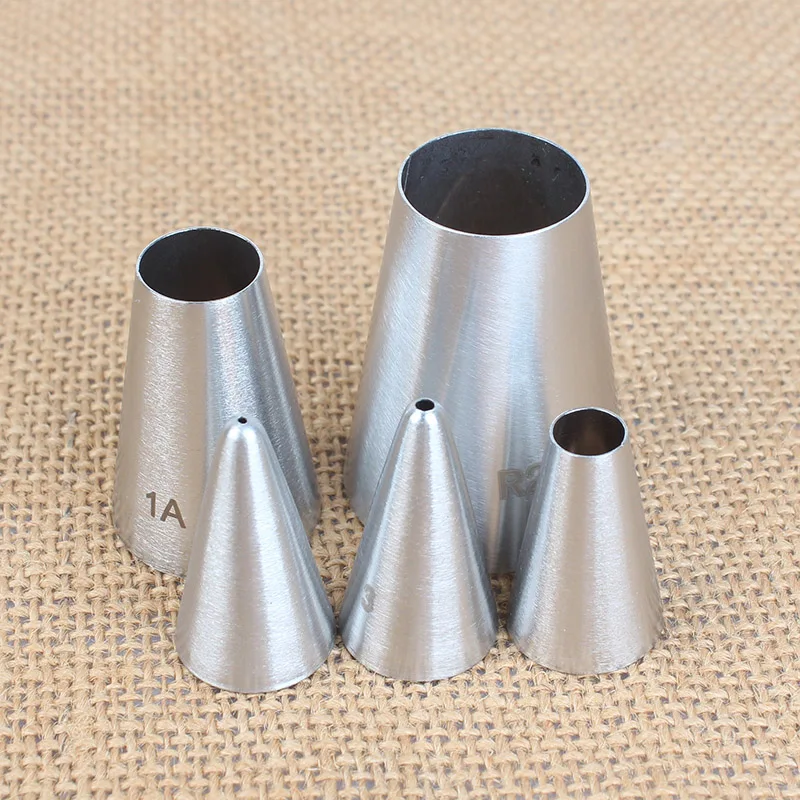 5Pcs/set Round Icing Piping Nozzles Baking Pastry Tip Tool Sugarcraft Fondant Biscuit Cake Decorating Bakeware Dessert Cake Tool cake decorating tip set cake icing nozzles baking nozzle set cake decorating nozzle set baking supplies