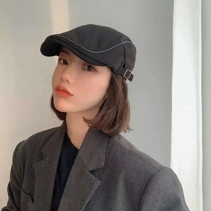 Vintage British Berets Men's Gentleman Peaked Cap Winter Cotton Visor Warm Windproof Street Hat Fashion Artist Casquette