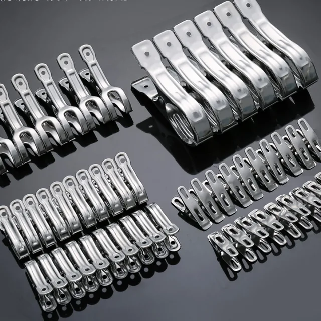 Rozsdamentes Acél Ruhák Csapások Lógó Klipek Mosodai Peg Multifunkcionális Ruhacsipeszek Erős Szorító Ruhákkal