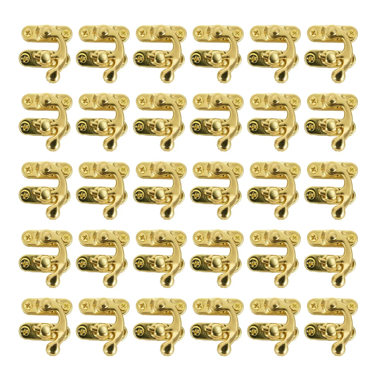 

30pcs Gold/Bronze/Silver Horns Locks Padlock Hasp Hook Lock Vintage Antique Metal Lock Curved Buckle For Gift Box Luggage