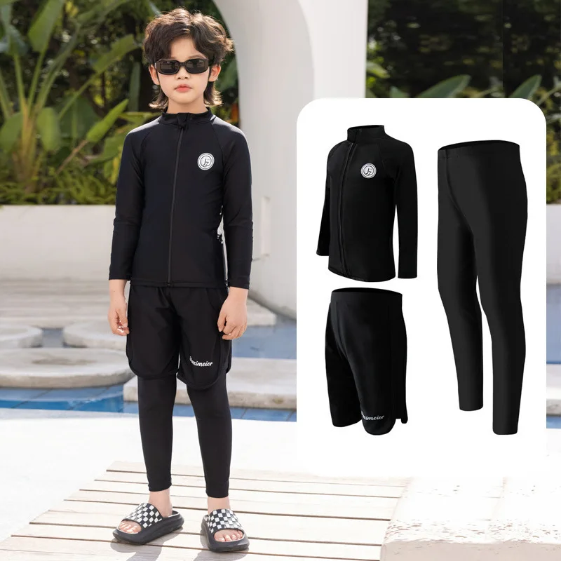 Kids Girls Boys Swimsuit Long Sleeve pants Sun Protection Swimming Beach Wear Cute Playful Rash Guard rash guard