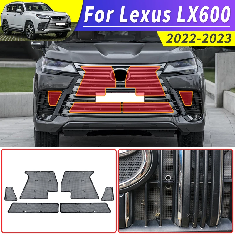 

Аксессуары для наружных модификаций для Lexus LX600 2022 2023 LX 600, передний гриль, предотвращает попадание комаров в бак