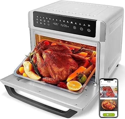 

Fryer Toaster Oven Combo, Large Digital LED Screen Convection Oven with Rotisserie and Dehydrator, Extra Large Capacity Countert