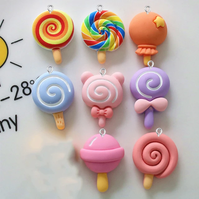 10pcs Mini Resin Candy Charms Cute Candy Pendants Flat Back Cabochon Craft  DIY Jewelry Making for Bracelet Earrings Necklace - AliExpress