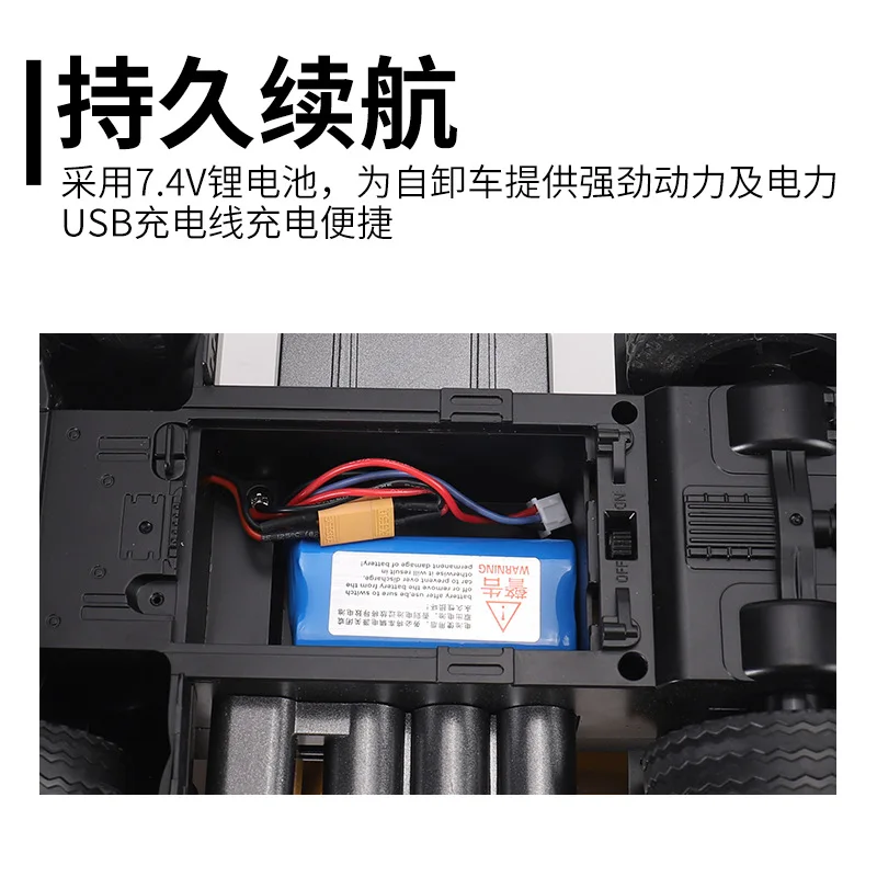 Huina 582 1:14 Remote-Controlled Alloy Dump Truck, Engineering Vehicle, Dump Truck Model, Electric Simulation Vehicle 4