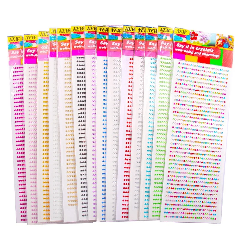 New 3mm Rhinestones for Face Makeup Crystals Bright Face Jewelry Gems Stickers Children's Stickers Adhesive Glitters for Face 6