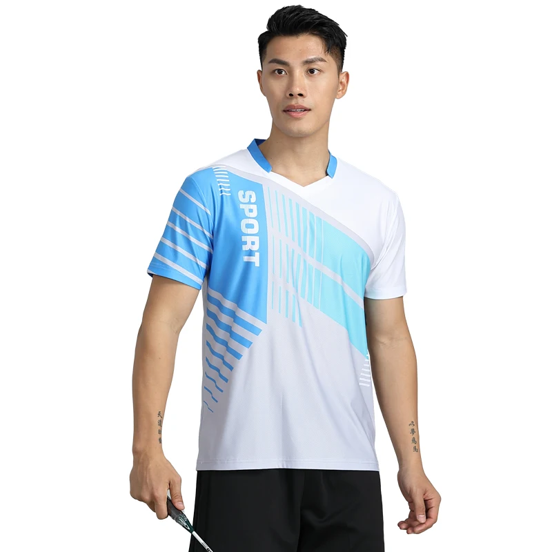 New Sports Tennis Shirts Men Badminton T-shirts Quick Dry Breathable Fashion Casual Jerseys Training Short Sleeved Golf Tee Top