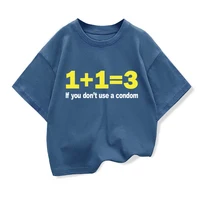 T-shirt en coton pour enfants avec imprimé numérique amusant, style décontracté et tendance, col rond, haut pour garçons 3