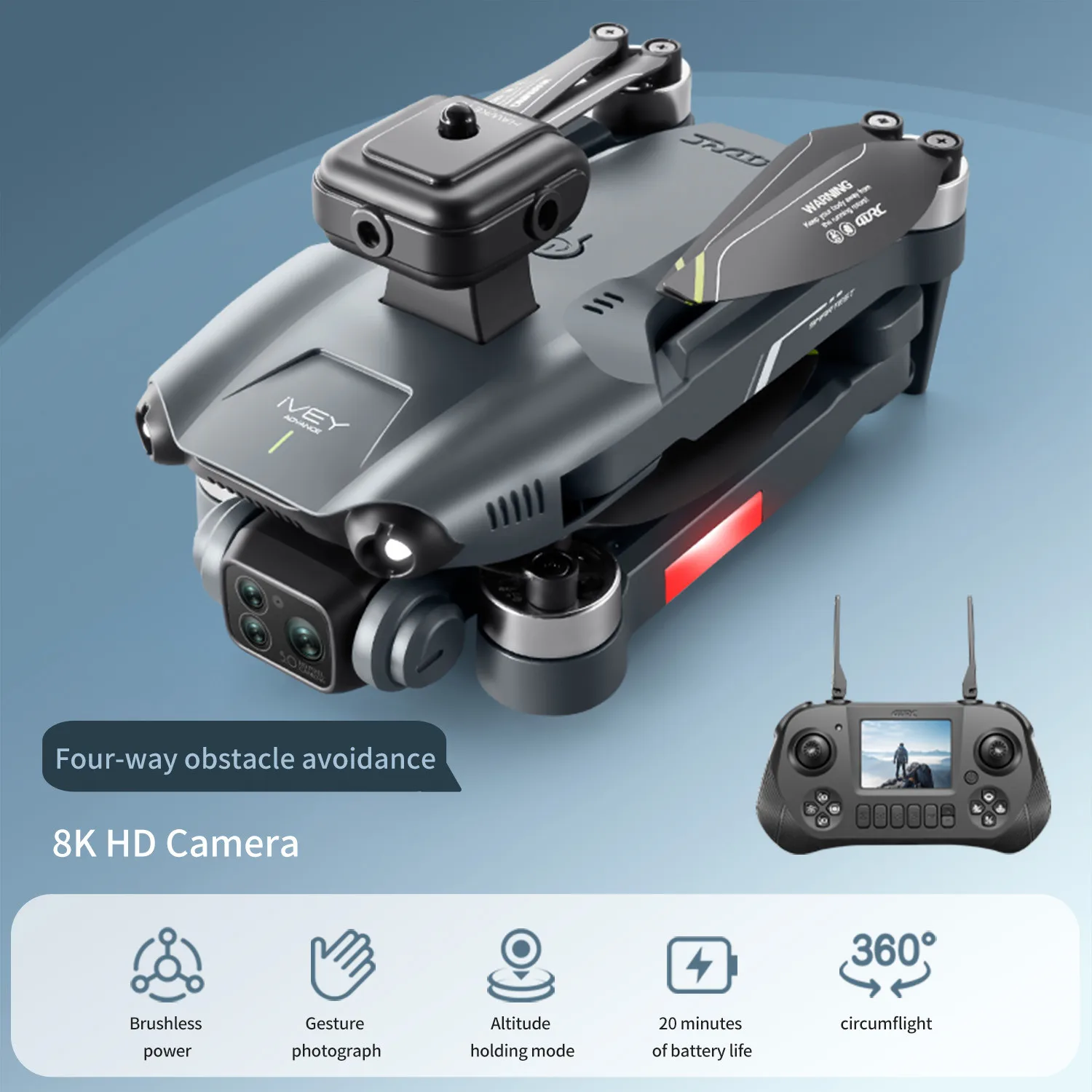 새로운 V28 MAX 드론 8K 전문 스크린 WIFI FPV 장애물 회피 브러시리스 모터 원격 제어 Quadcopter Dron Toys