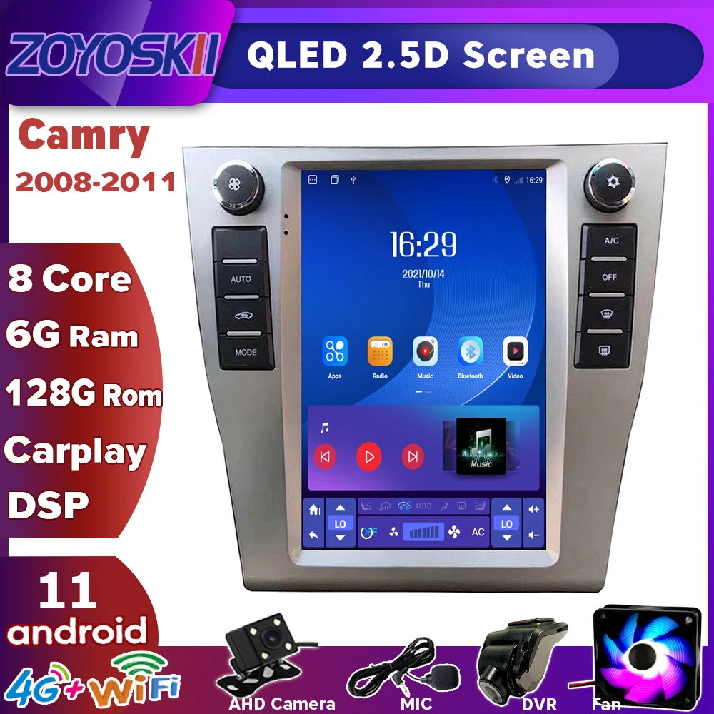 ZOYOSKII Android Toyota Camry 2007-2011 9 7 дюймов Tesla Scren Автомагнитола RDS DSP Автомобильный