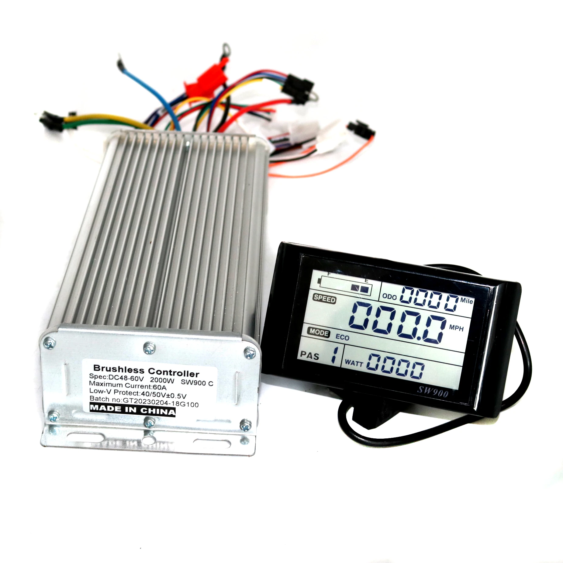 Greentime 48-60V 2000W Brushless Dc Motor Controller Ebike Controller + Sw900 Lcd Di Visualizzazione Di Un Set