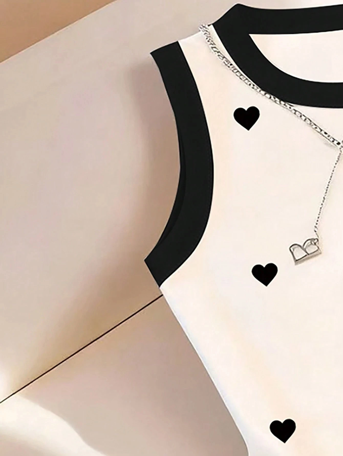 Women's Spring/Summer Casual Elegant Sleeveless Slim-Fit Round Neck Heart Print Dress 5