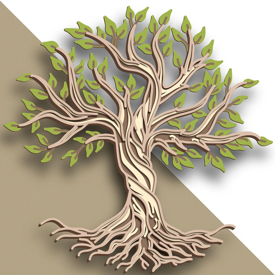 Multilayer Tree of Life Vector Model Home Decor Wall Art DWG DXF SVG AI EPS File for Laser Cutter and Cricut Maker router woodworking Woodworking Machinery