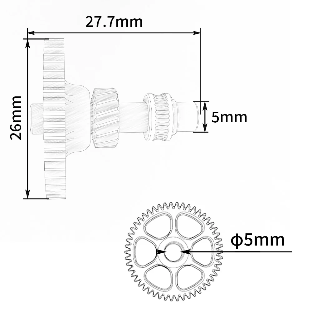 Kit de Engrenagens Helicoidais com Eixo Integrado Nano Coating de Acionamento Direto Peça Extrusora Extrusora Cnc Pom Impressora 3d para bm Voron Cw1 - Imagem 5
