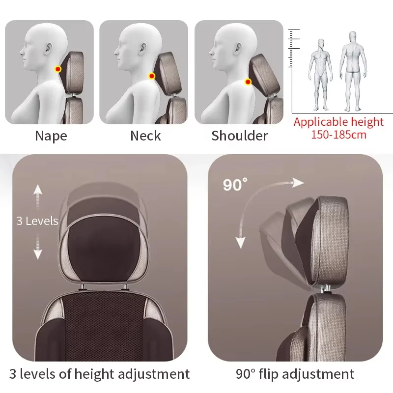 Jinkairui Newest Electric Foot Massager Heating & Vibration Back Massage Chair Cushion DetachableFull Body Massage Device Sofa 4