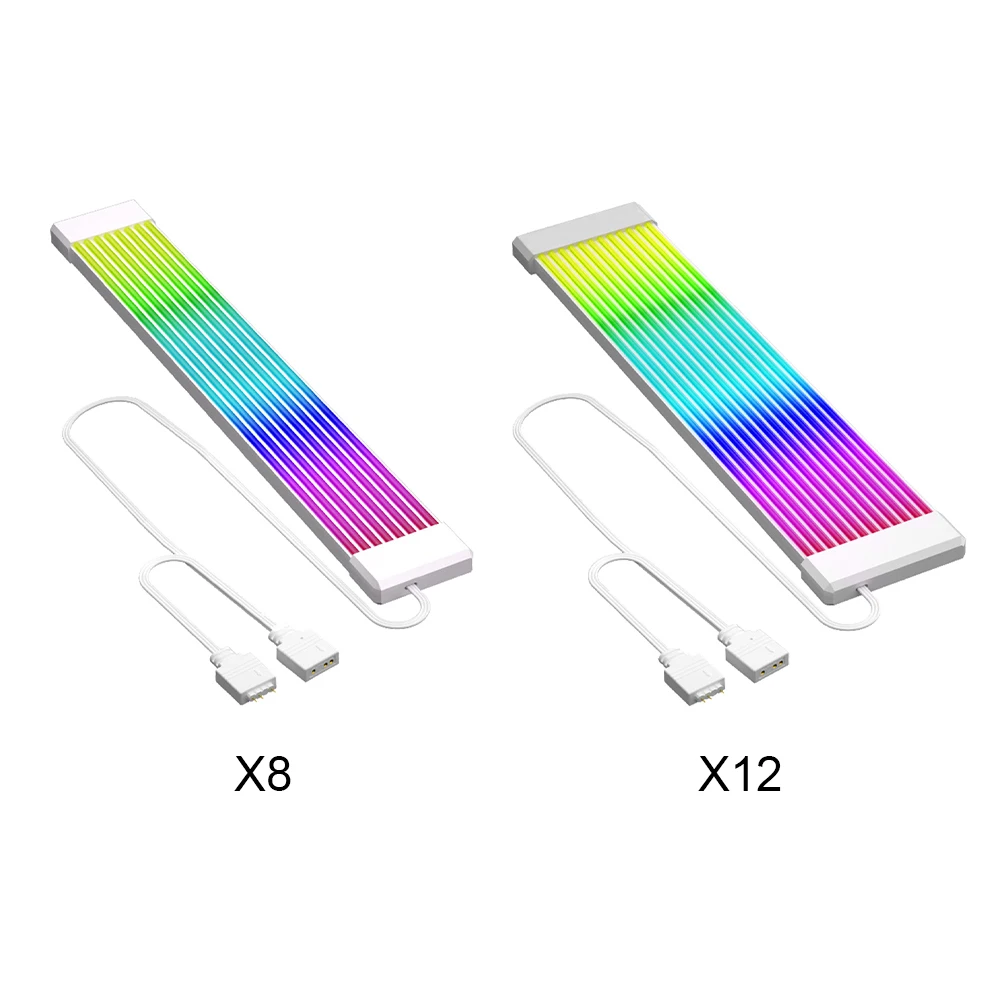 ARGB 동기화 PC 케이블, 유연한 LED 스트립 조명, 컴퓨터 전원 공급 장치용 DIY 키트, 8 핀 24 핀 PSU RGB 케이블 확장, 5V 3 핀