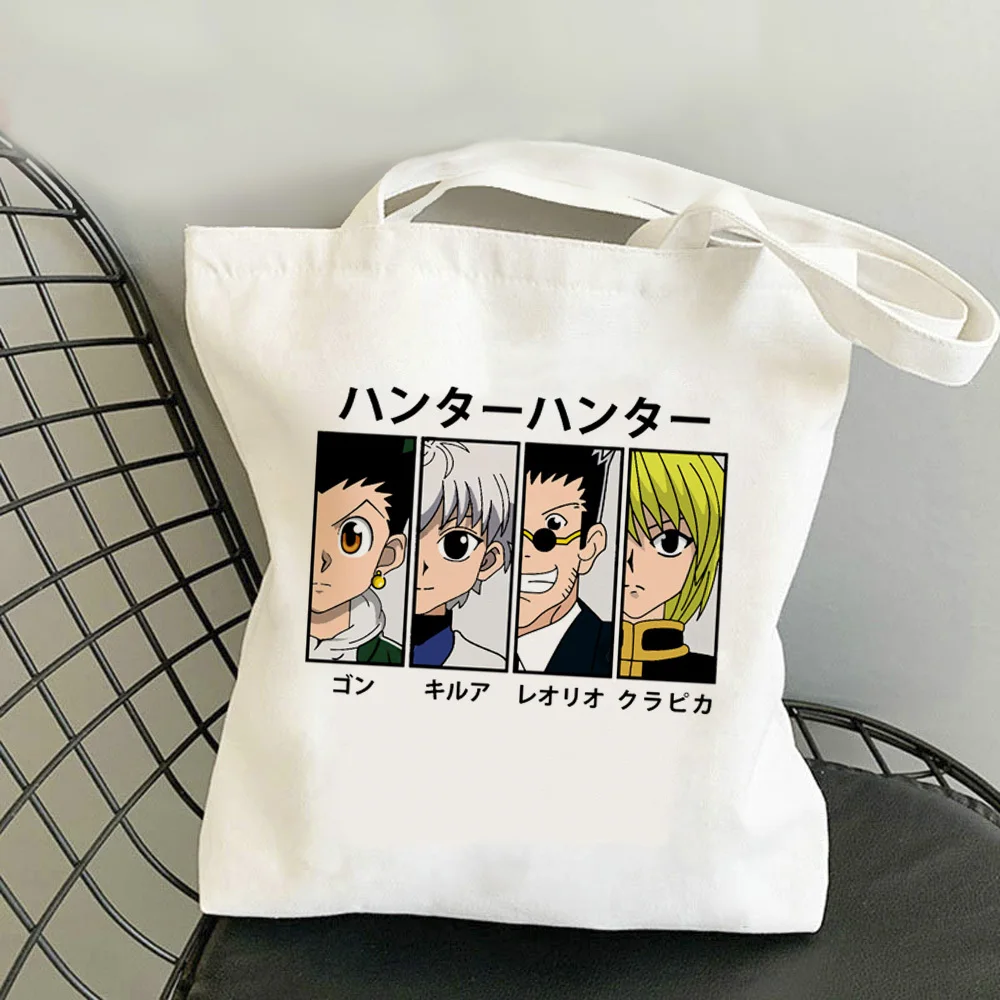 Killua Zoldyck 캔버스 토트 쇼핑백, 재사용 가능한 주머니 조직, 쇼핑백