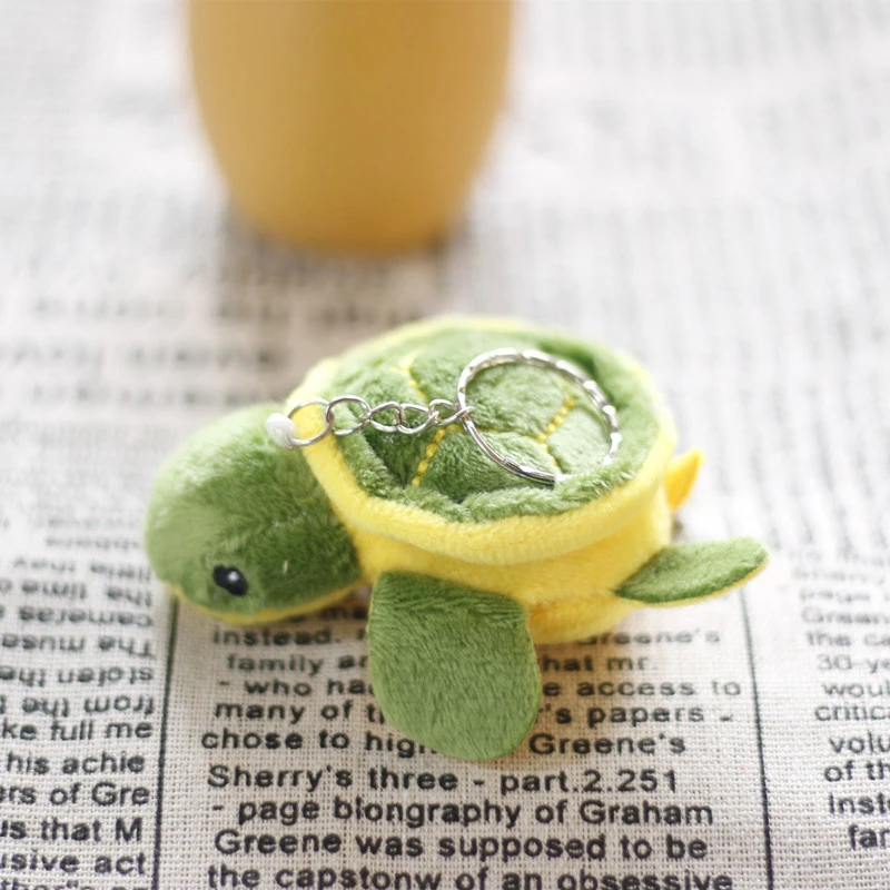 8cm Cute Cartoon Mini Turtle Doll Keychain Pendant Girl Woman Bag Doll Plush Toy Key Ring Jewelry Small Gift 4
