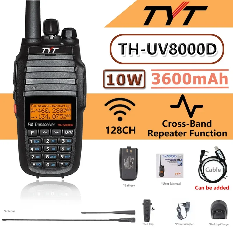 

TYT TH-UV8000D высокомощный 10 Вт двухдиапазонный ручной трансивер 10 км любительский двухсторонний радиоприемник с функцией FM-радио