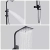 Shower Faucet Set Rainfall Shower Head Handle Combo Kit System Wall Mount Black Rain & Waterfall Jets Faucet Stainless Steel 2
