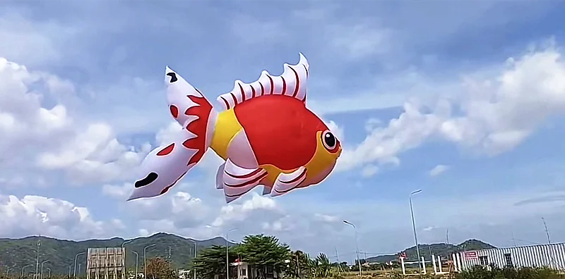 5 m großer Goldfischdrachen-Anhänger, aufblasbare Alien-Drachen, Fabrik, neuer Drachen, Fallschirmdrachen, weicher Drachen, Surfen, Drachen, Koi, Cerf Volant – Detail 6