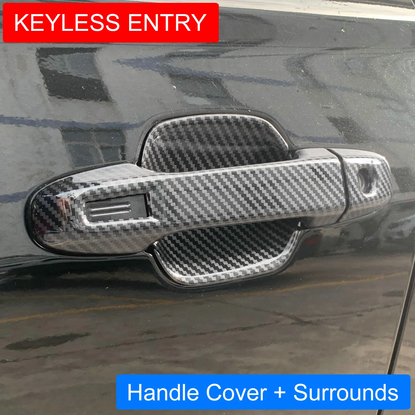 

Door Handle Cover + Surrounds For Subaru Forester Keyless 2019 2020 2021 2022 2023 Carbon Fiber