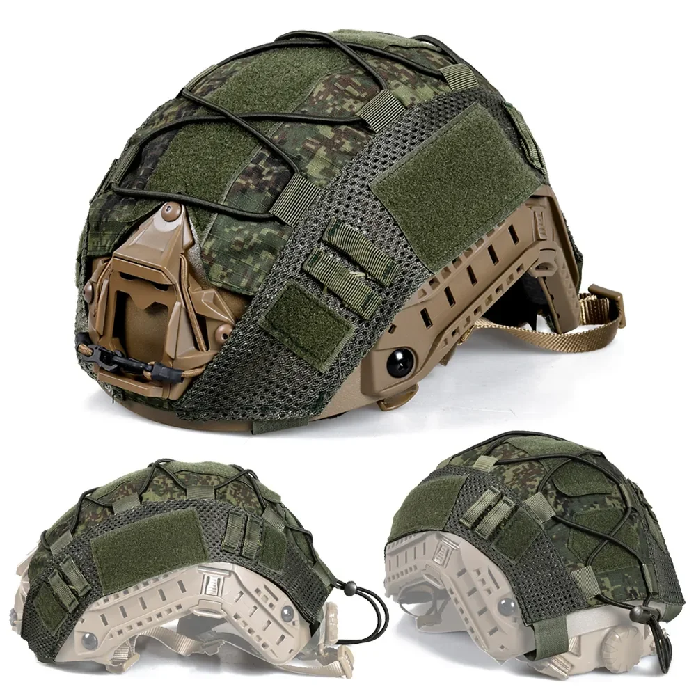 Tactical Helmet Cover for Fast MH PJ BJ OPS-Core Helmet Airsoft Paintball Army Military Helmet Cover Multicam with Elastic Cord