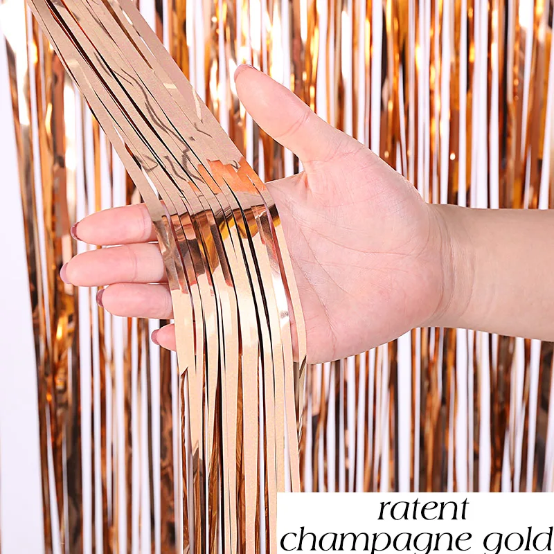 Matte Glitter Fringe Curtain for Birthday Party and Event Decoration
