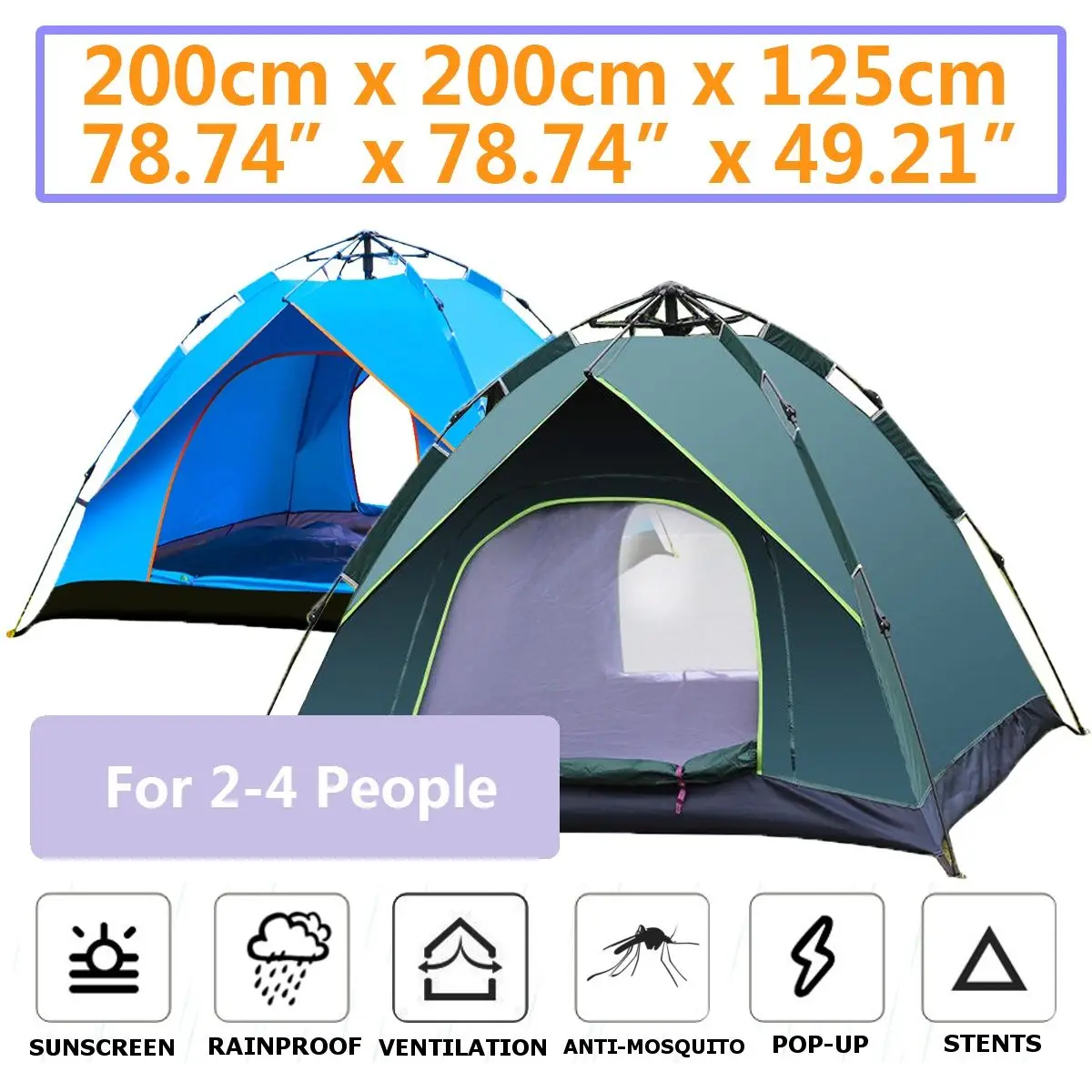 3-5 People Large Tent Quick Setup 