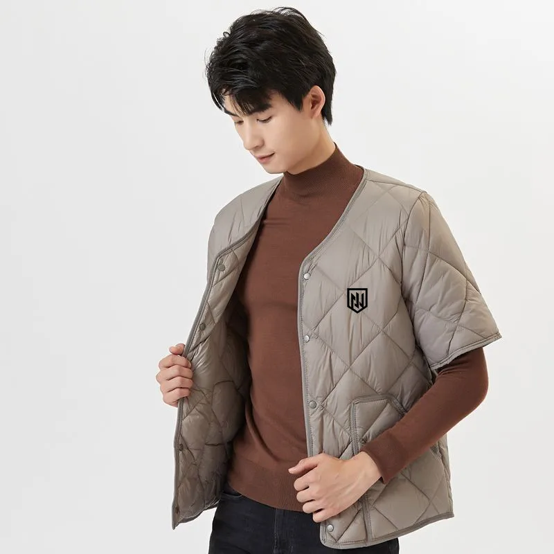 

Golf Wear Half Sleeved Cotton Vest For Men With Plush Thickened Camisole Vest Jacket Shoulder Protection Liner Coats Clothing