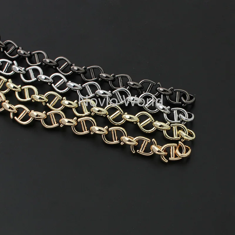 5-20pcs 4 색 36cm 길이 17*12mm 합금 불규칙한 모양의 체인 레이디의 체인 지갑 금속 가방 스트랩 지갑 액세서리