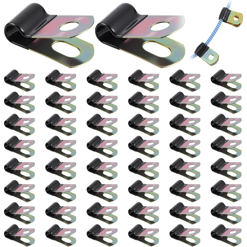 【인기 판매】50개 1/4 케이블 클램프, 배선 튜브 라인 및 와이어 코드용 고무 코팅 쿠션 절연 클램프