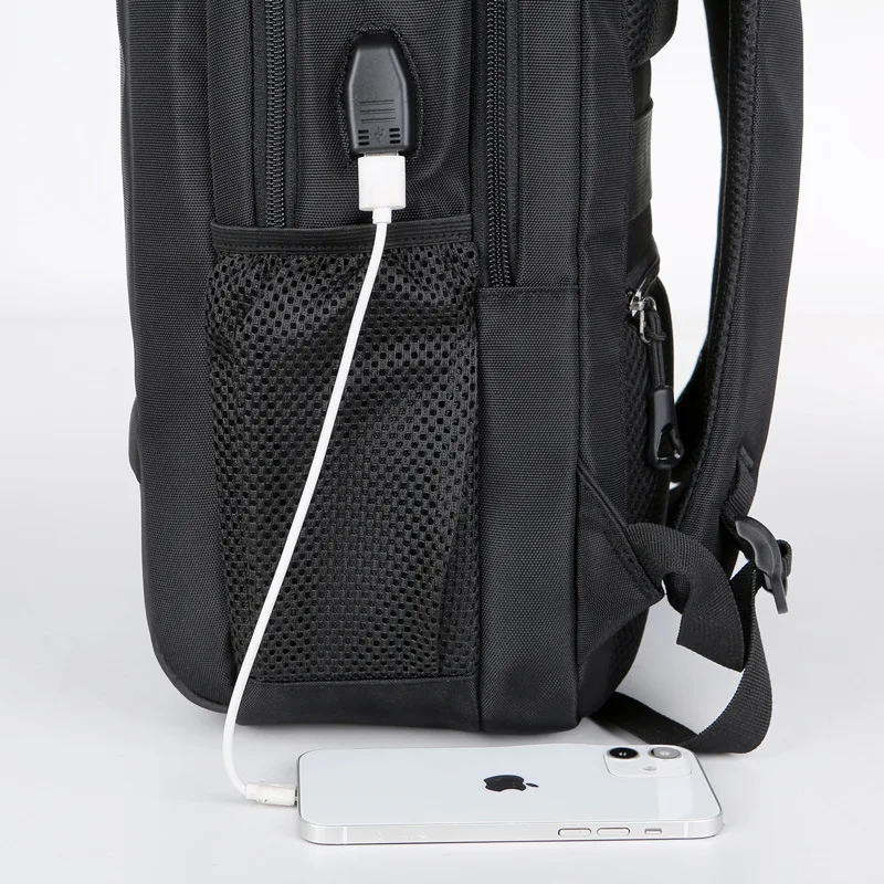 Business backpack, large capacity waterproof film backpack, men's high-end travel bag, 16 inch computer backpack, cross-border