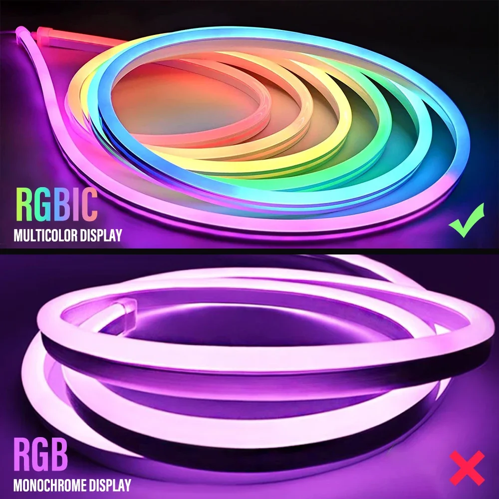 TUYA LED 스트립 조명, 가정용 RGBIC LED 네온 스트립, 와이파이 스마트라이프 앱 제어, 10m RGBIC 램프 테이프, 알렉사와 함께 작동, 10m, 32.8ft