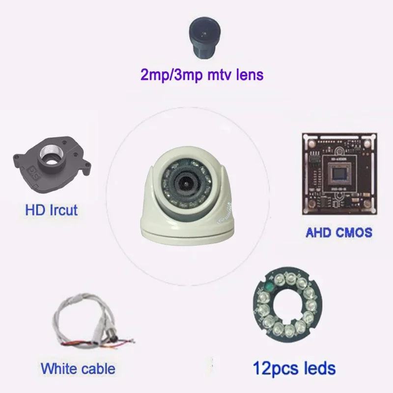 Surveillance Camera 2.8mm Wide Angle Metal Housing AHD 5mp 1080p Mini IR Dome Indoor Camera Security Monitor Suitable for CCTV - 3