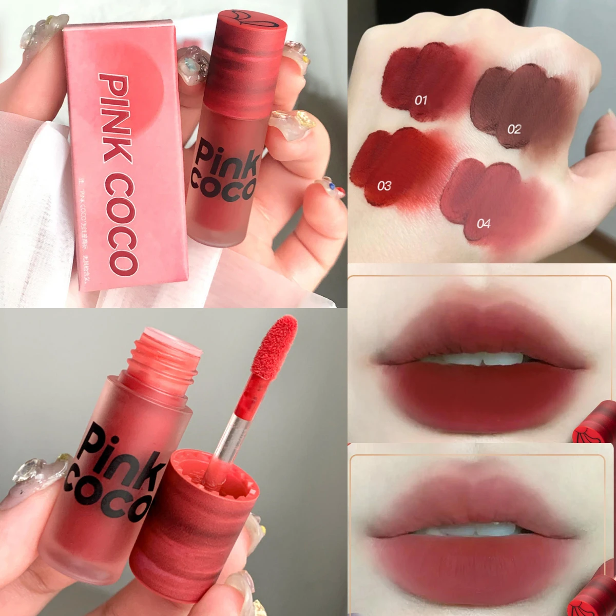 Matte Velvet Lip Gloss Waterproof Long Lasting Lip Tint Nude Pigment Liquid Lipstick Makeup Cosmetics