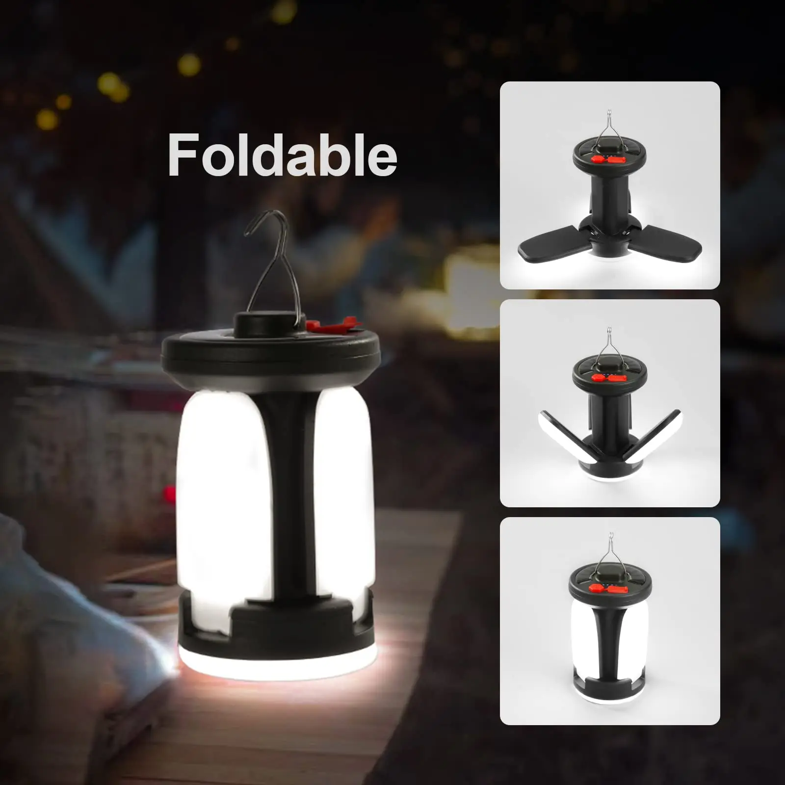 4500mAh Solar LED Camping Lantern High Power Rechargeable Emergency Bulb Power Bank Foldable 6 Light Modes for Camping Fishing rockbros bicycle light 1000 lumen 4500mah bike headlight 5 lightning modes