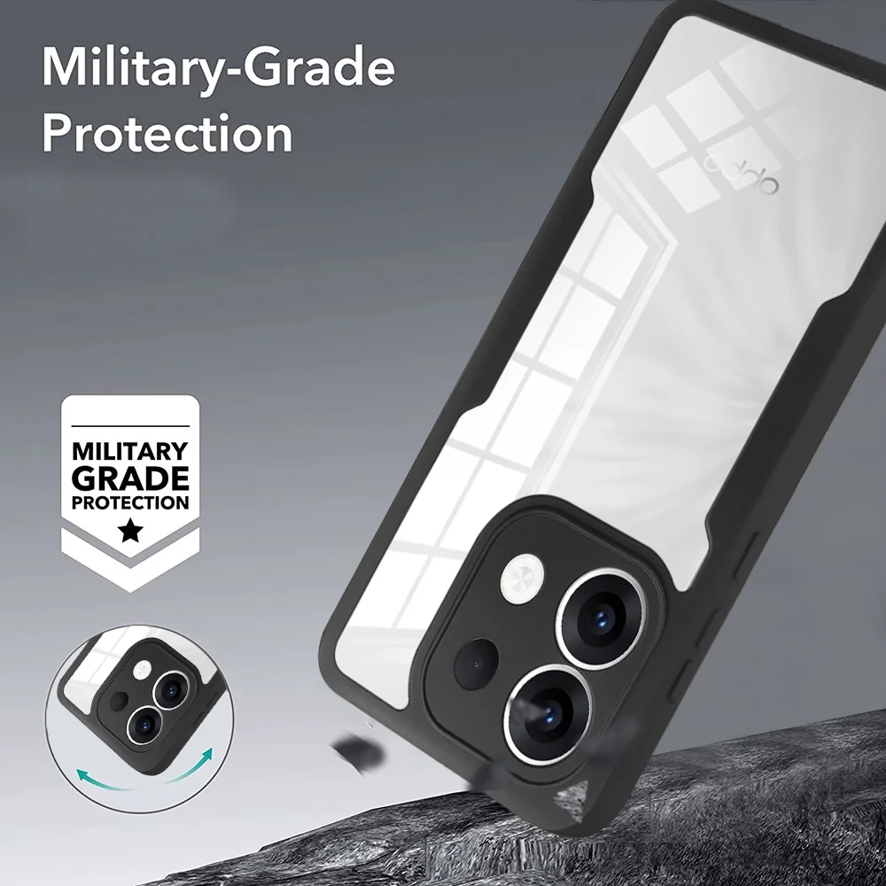 360° Full Protective Transparent Shockproof Case with PET Soft Screen Film