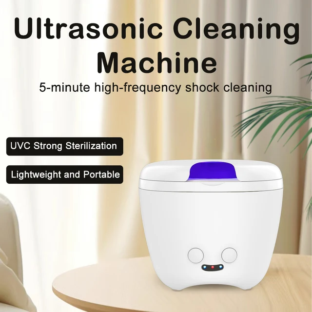 Braces Ultrasonic Cleaner 45000Hz Vibration Oral Denture Cleaner With U V Light 2