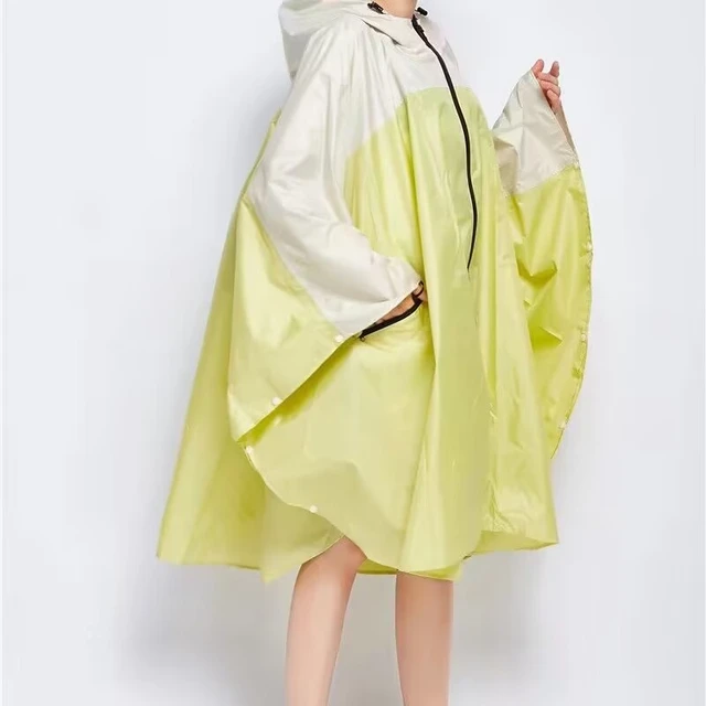 Poncho de lluvia impermeable con capucha y cremallera para mujer -  AliExpress