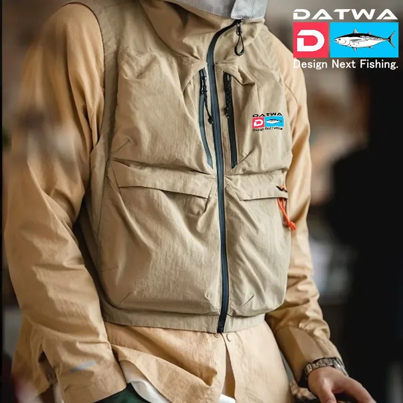 Datwa 남성용 야외 레저 낚시 조끼, 멀티 포켓 통기성 야외 스포츠 코트, 낚시 등산 디자인, 레저 조끼, 여름