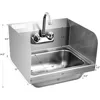 Rust Steel Sink with Faucet and Splash Guard, Commercial Wall Mounted Home Kitchen Sink 17 x 15 Inches 6