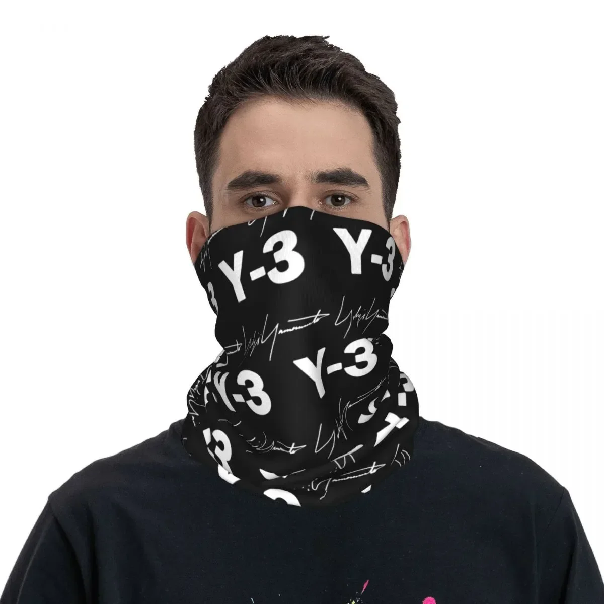 

Yohji Yamamoto Bandana Neck Gaiter Black Y3 Merch Wrap Scarf Warm Headwear 2023 Stylish Street Outfits Unisex Adult Windproof