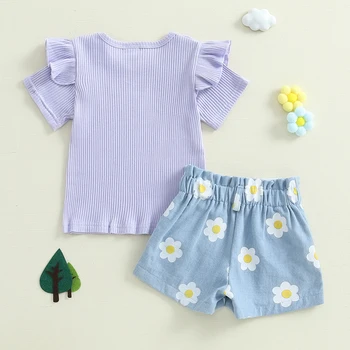 3Pcs Baby Boy Spring Outfits Plaid Shirt Denim Shorts Bowtie Set Infant Gentleman Clothes for Wedding Party 1