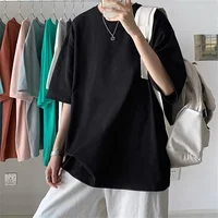 Mode solide Polyester T-shirts pour hommes t-shirt de base t-shirt décontracté hauts surdimensionnés qualité unisexe T-shirts courts T-shirts hommes vêtements 5