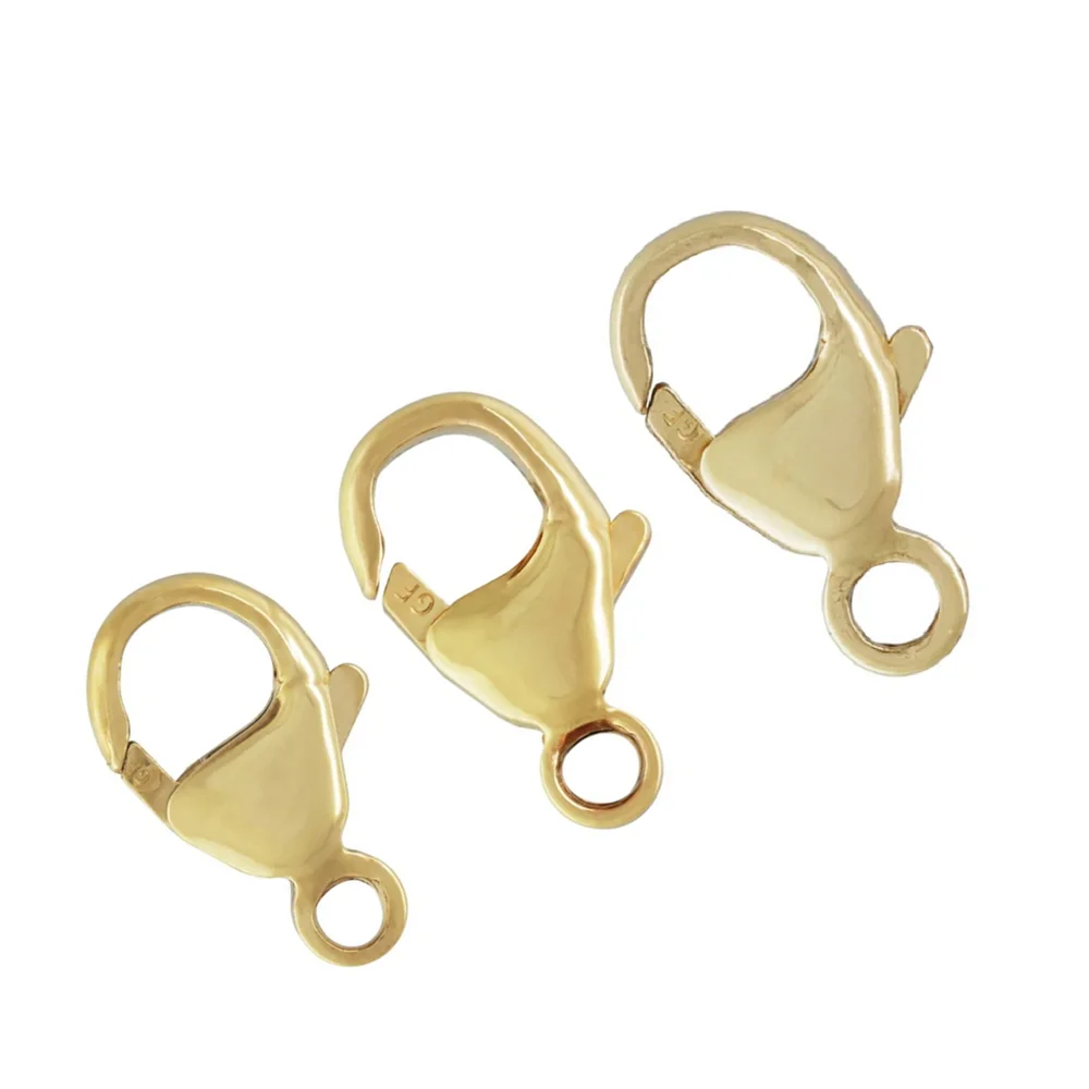 

14K Gold Filled Oval Trigger Lobster Clasps w/ Fixed Closed Jump Ring for Necklace Bracelet