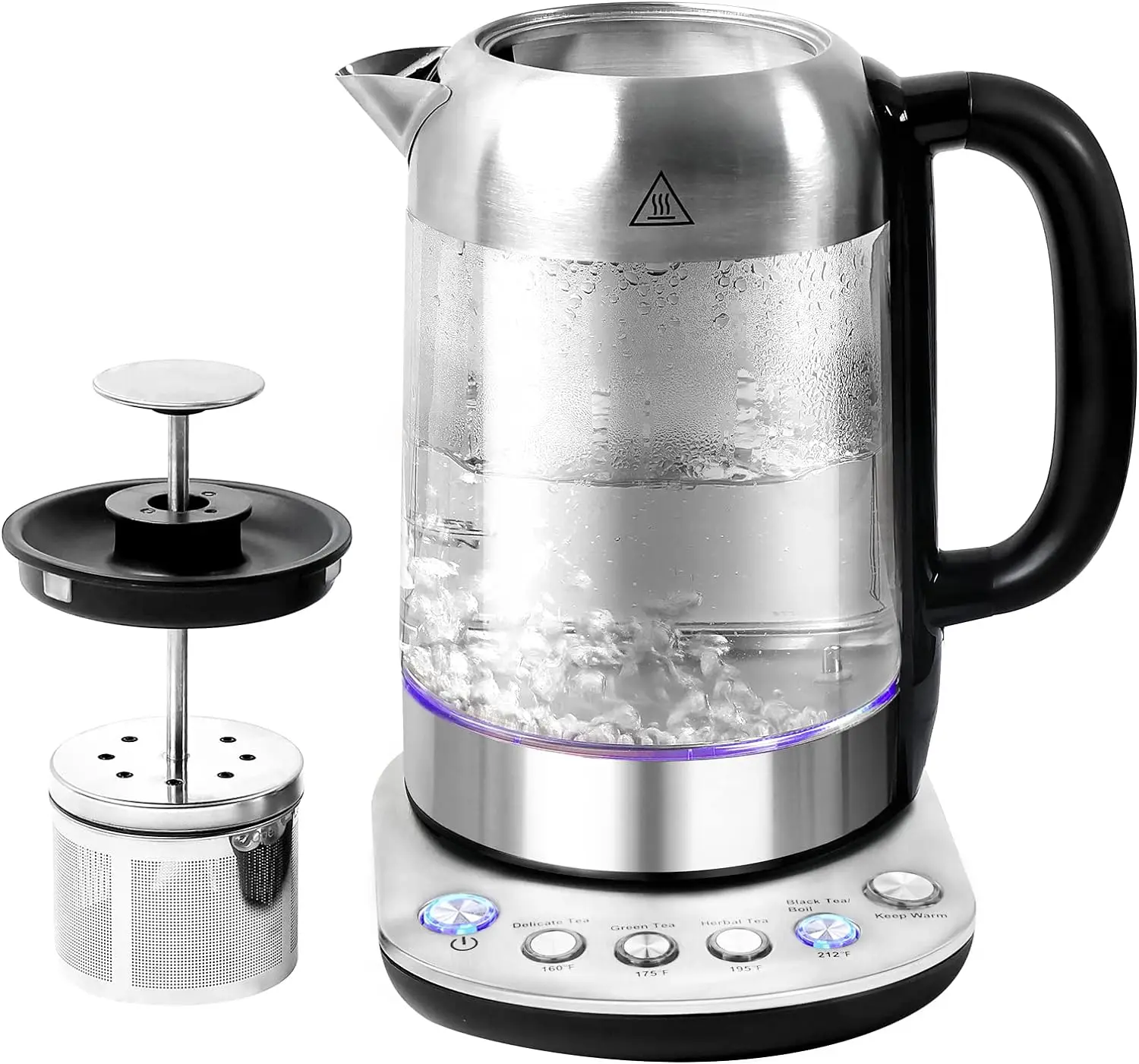 

Temperature Control With Tea Infuser, Keep Warm +4 Variable Presets Tea Kettle, 1500W Smart Water Boiler with Dry-Boil Protecti