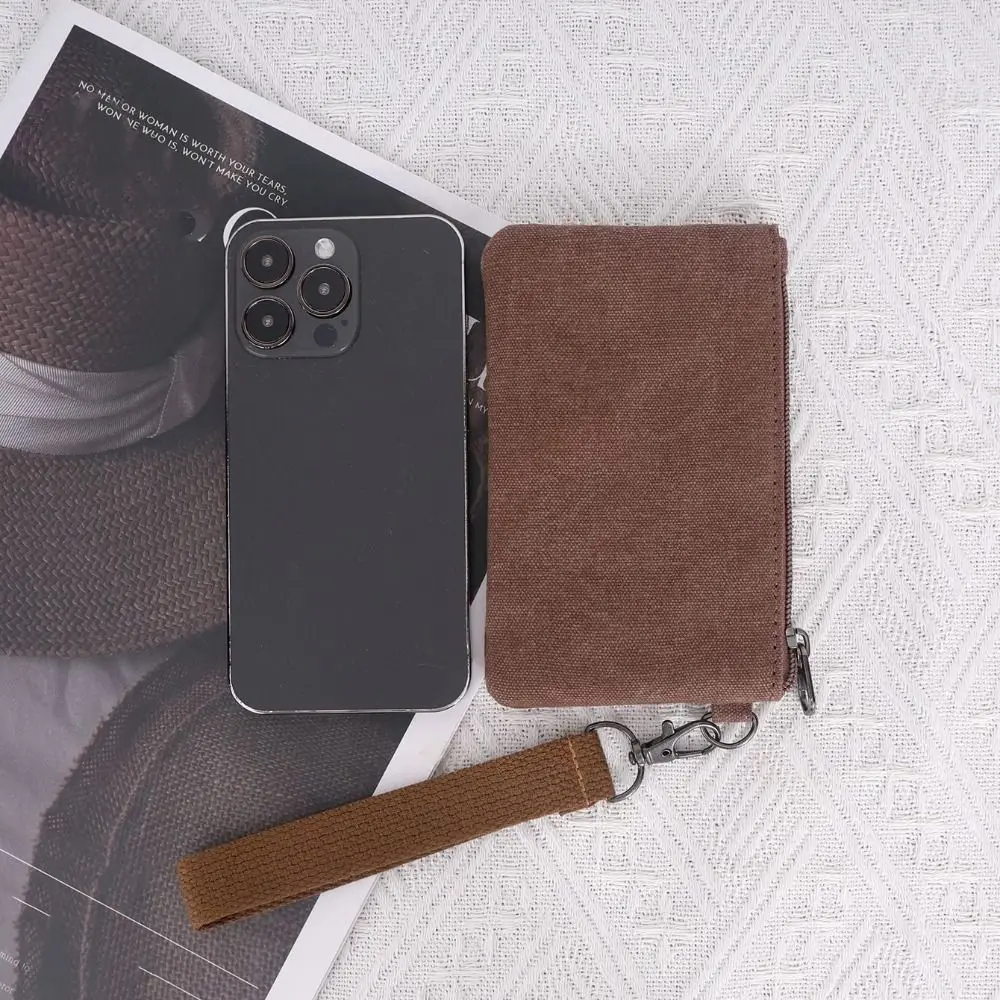 Unisex Canvas Wallet Zippers Coin Bag Purse Pouch Bag Short Wallet Mini Purse Card Holder Fabric Coin